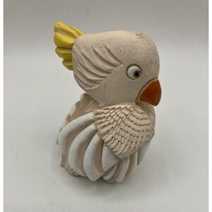 Artesania Rinconda Cockatiel/Cockatoo Bird Clay Figurine Retired Vintage‎ 3"